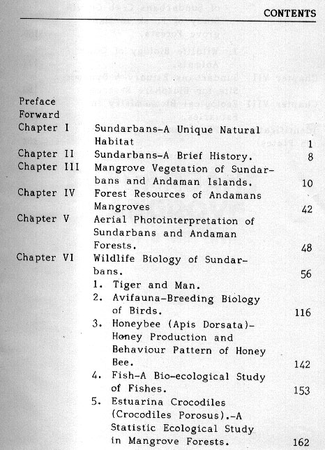 Sundarbans Mangrove - inhaltsverzeichnis